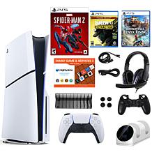 PlayStation 5 Slim Edition Bundle w/Spider-Man 2 Game & Charging Dock