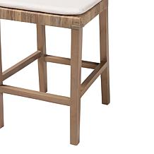 Poltak Tropical Mahogany & Rattan Counter Stool