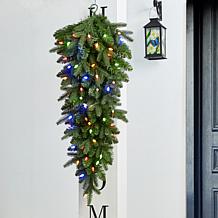 Pre-Lit Greenery Christmas Teardrop with Strawberry Lights