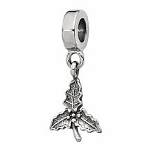 Prerogatives Sterling Silver Holly Leaf Dangle Bead 