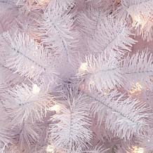 Puleo 4.5 ft. White Noble Fir Artificial Christmas Tree w/250 Lights