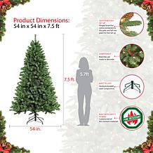 Puleo 7.5 ft. Noble Fir Artificial Christmas Tree w/600 Clear Lights