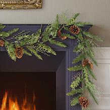 Puleo International 110" Artificial Cypress Spring w/ Pinecones, Green
