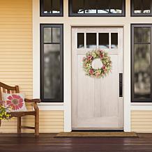 Puleo International 24" Artificial Chrysanthemum & Daisy Floral Wreath