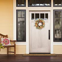 Puleo International 24" Artificial Dogwood, Poppy, Daisy Spring Wreath