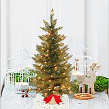 Puleo International 3' Pre-lit Artificial Slim Franklin Fir Tree