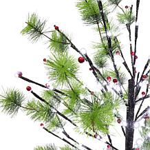 Puleo International 3' Red Berry Led  Tree w/120 White Twinkle Light