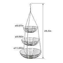 Puleo International 3-Tier Chrome Triple Hammock Produce Stand- Silver