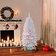 Puleo International 4.5' 150-Light Artificial Fir Christmas Tree White