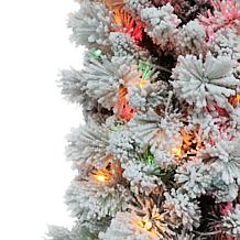 Puleo International 4.5' Multicolor Flocked Portland Pine Pencil Tree