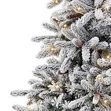 Puleo International 4.5' Pre-Lit Flocked Fir  Christmas Tree