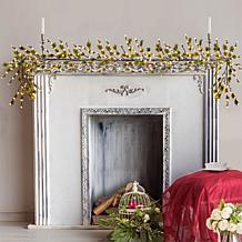 Puleo International 6' Red Berry Garland with White Twinkle LED Lights