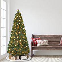 Puleo International 6.5 ft. Pre-lit Wall Half Tree, Clear Lights