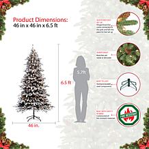 Puleo International 6.5' Pre-Lit Flocked Fir  Christmas Tree