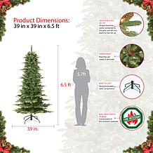 Puleo International 6.5' Pre-Lit Slim Aspen Fir  Christmas Tree