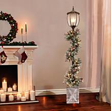 Puleo International 7' Lamp Post Decorated Garland with Lights