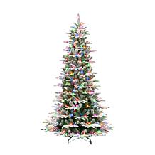 Puleo International 7.5 ft Pre-lit Slim Flocked Aspen Fir Tree Lights