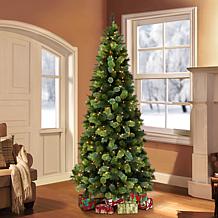 Puleo International 7.5' Pre-lit Slim Portsmouth Artificial Pine Tree