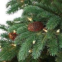 Puleo International 7.5' Pre-Lit Slim Spruce Artificial Christmas Tree