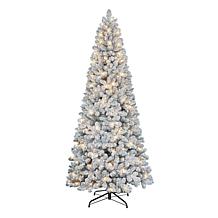 Puleo International 9' Pre-lit Flocked Virginia Pine Tree 