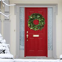 Puleo Intl. 24" Decorated Christmas Wreath with 120 Tips, Green