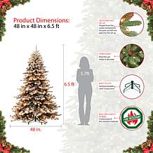 Puleo Intl. 6.5' Pre-lit Royal Majestic Spruce Green Tree Flocked Tree