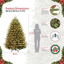 Puleo Intl. 7.5' Pre-lit Canadian Balsam Fir Artificial Christmas Tree