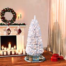Puleo Intl. Pre-Lit 4.5' Northern Fir Artificial Christmas Tree, White