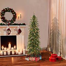 Puleo Intl. Pre-Lit 6' Alpine Artificial Christmas Tree, Green