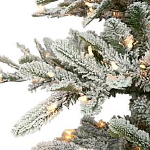 Puleo Intl. Pre-Lit 9' Flocked Royal Spruce Artificial Christmas Tree