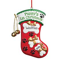 Puppy's 1st Christmas Personalized Ornament