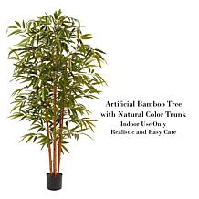 Pure Garden 6' Tall Artificial Bamboo Plant with Natural Trunk