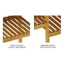 Pure Garden Multi-Level Freestanding 9-Shelf Bamboo Plant Stand