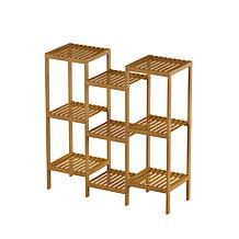 Pure Garden Multi-Level Freestanding 9-Shelf Bamboo Plant Stand