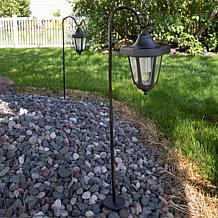 Pure Garden Solar LED Hanging Coach Lanterns - Black
