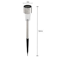 Pure Garden Stainless Steel 12.2” Solar Path Lights 12-pack