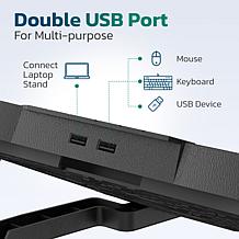 Purely C14 Adjustable Height Laptop Stand Cooling Pad w/ 4 Fans