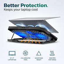 Purely C14 Adjustable Height Laptop Stand Cooling Pad w/ 4 Fans