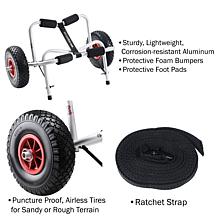 Rad Sportz Aluminum-Frame Kayak Dolly with Airless Tires