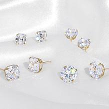 Radiance by Absolute™ 10K 2.8ctw Asscher Cut Solitaire Stud Earrings