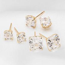 Radiance by Absolute™ 10K Gold 4ctw 100-Facet Princess Stud Earrings