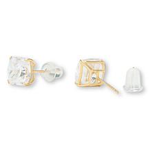 Radiance by Absolute™ 10K Gold 4ctw 100-Facet Princess Stud Earrings