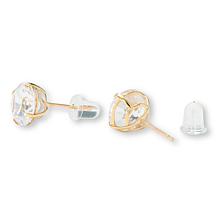 Radiance by Absolute™ 10K Gold 4ctw 100-Facet Round Stud Earrings