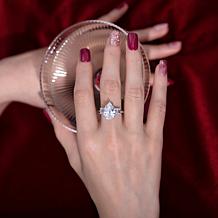 Radiance by Absolute™ 11.81ctw Pear with Baguette Sides Ring