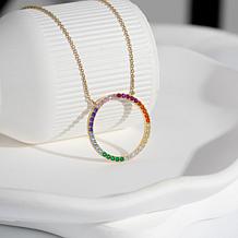 Radiance by Absolute™ 1.27ctw Round Stone Rainbow Circle Pendant