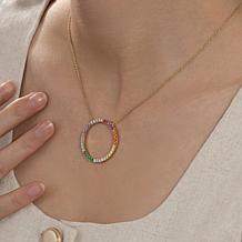 Radiance by Absolute™ 1.27ctw Round Stone Rainbow Circle Pendant