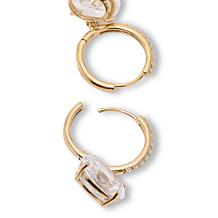 Radiance by Absolute™ 14ctw Oval and Round Stone Oval Hoop Earrings