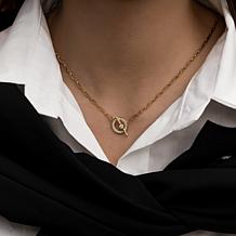 Radiance by Absolute™ 18" Gold-Plated Paperclip Chain Toggle Necklace