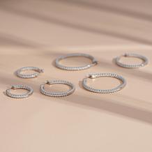 Radiance by Absolute™ 18.30ctw Sterling Silver Hoop Earrings 3pc Set
