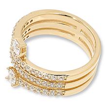 Radiance by Absolute™ 2.24ctw Multi-Row Pavé Bypass Ring